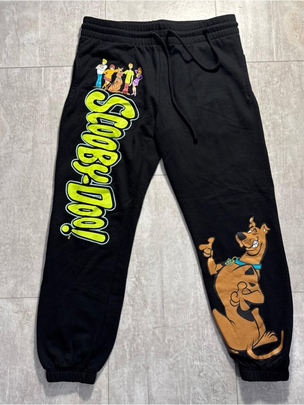 Scooby-Doo drawstring Black Graphic Jogger Pants sweatpants junior XL 15/17